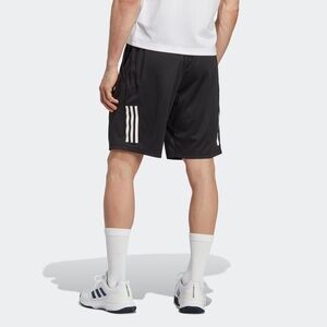 adidas Men's Athletic Shorts in Dark Black with White Stripes